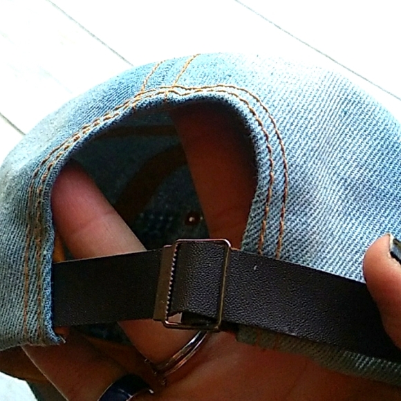 Bling Denim Jean USA American Flag Women’s New Baseball Cap Adjustable Hat - Picture 3 of 5